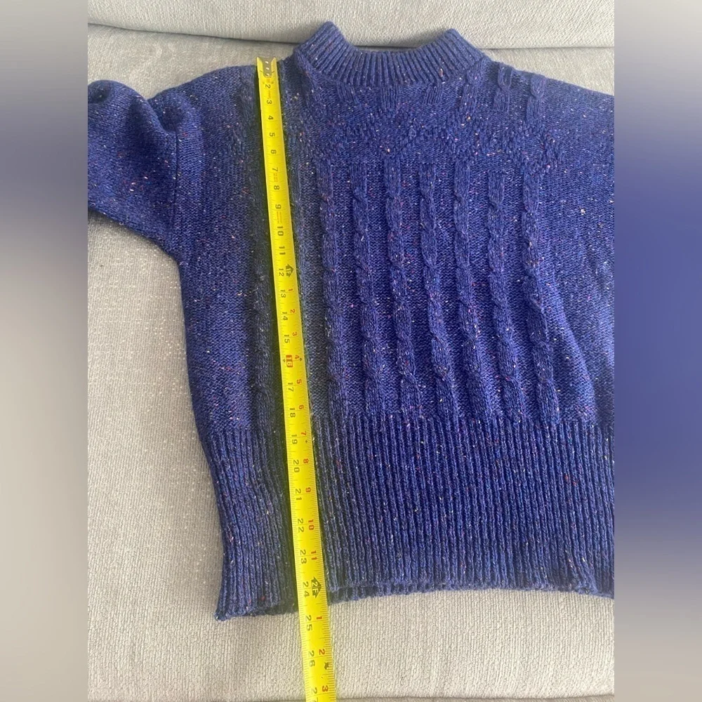 Blue Cable knit Y2K Sweater M Preppy Vintage 90’s Grandma - Picture 9 of 15